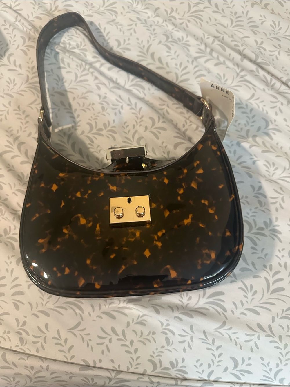 NWT Anne Klein Tortoiseshell-Pattern Shoulder Bag with Matching Wallet